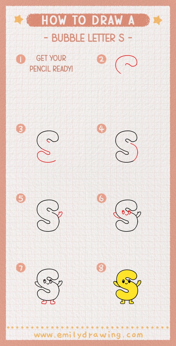how to draw a bubble letter s pinterest pin